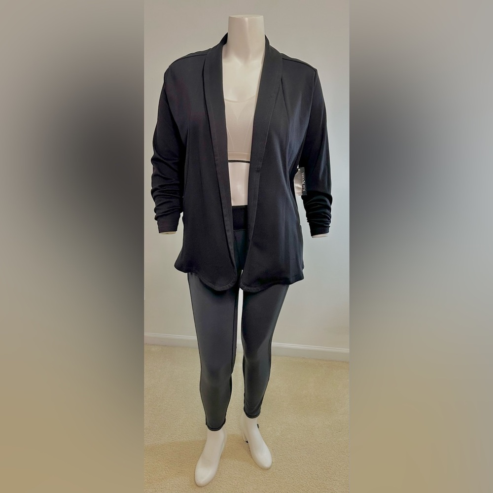 Kim Rogers Black Open Front Curvy Active Cardigan Size 1X NWT Cottagecore Comfy